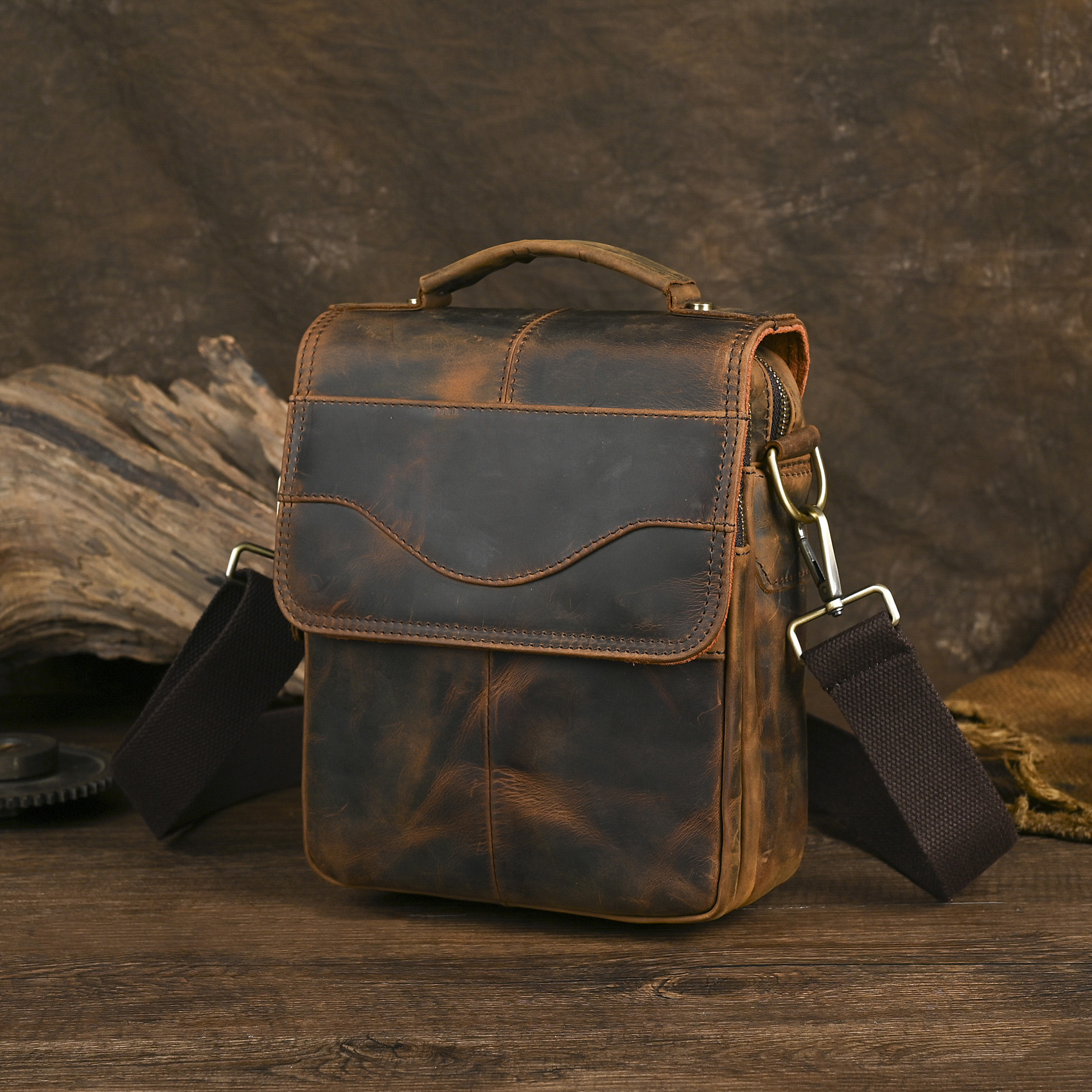 Amazon.com: Handadsume Canvas + Genuine Leather Travel A4 Tote